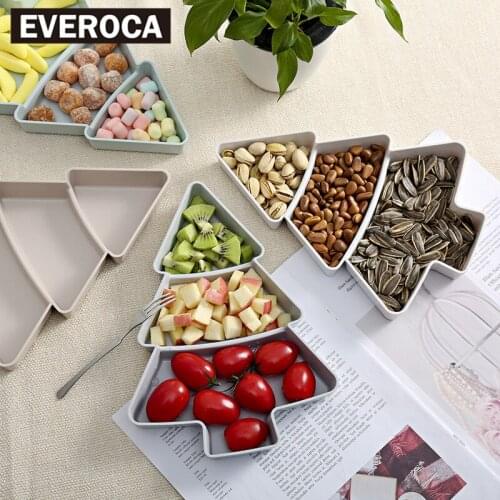 Creative Christmas Tree Dried Fruit Tray Household Snack Tray Plastic Candy Tray Melon Seeds Dried Fruit Box Lazy Snack Box