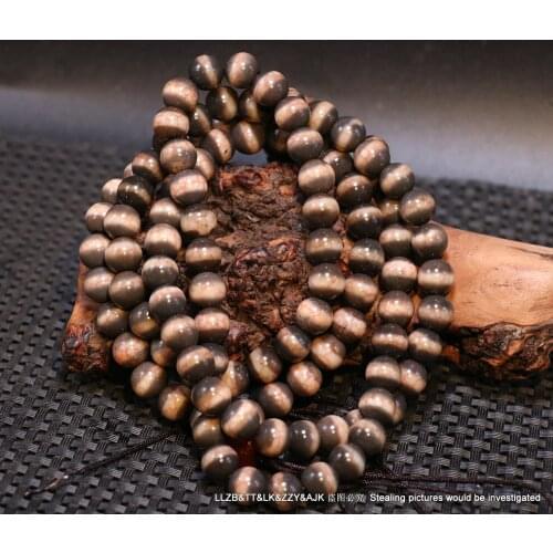 Treasure Unique Ultra Energy Tibetan Old Agate 1 Line Healer Medicine dZi Bead 108 Prayer Necklace 9MM Timestown UPD22