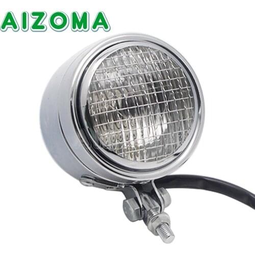 Universal Motorcycle Chrome Head Lamp Headlight Grill Cover For BMW Harley Honda Yamaha Kawasaki Suzuki Cruiser Vintage Light