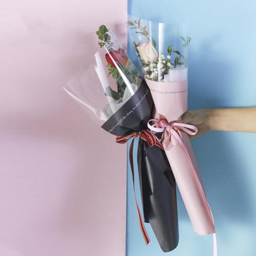 20pcs/lot Flower Packaging Carry Bag Single Rose Florist Paper Bags Flower Wrapping Materials