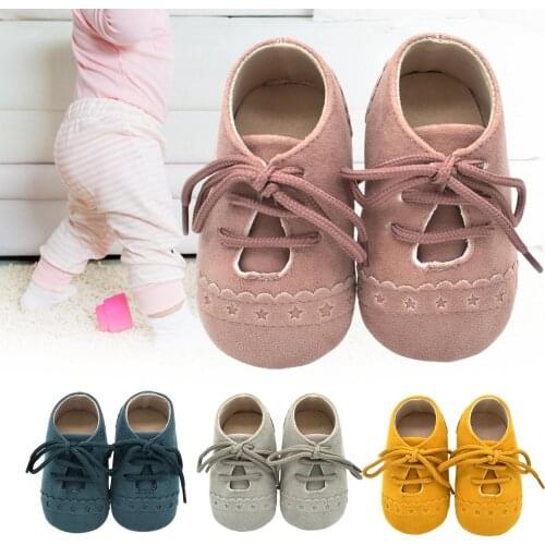 Spring Baby Boys Girls Soft Sole Non-slip Lace-Up Casual Flat Toddler Shoes