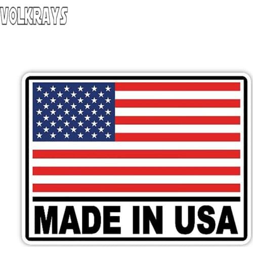 Volkrays Creative Car Sticker Made In USA Sticker Reflective Waterproof Sunscreen Decals Decoration Accessories PVC,13cm*9cm