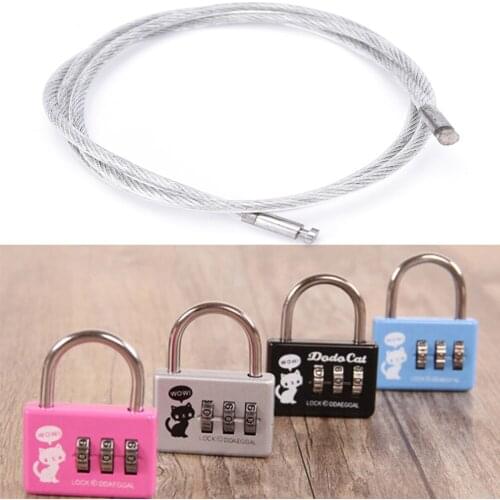 3-Digit Combination Number Lock for Zipper Bag Travel Luggage Suitcase Padlock Bicycle Lock Security Random Color