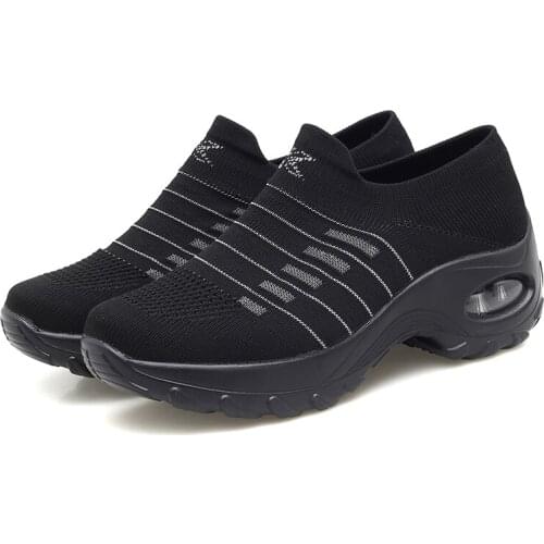 2021 Spring Women Breathable Shoes Woman Flat Slip on Platform Tenis for Women Mesh Sock Sneakers Shoes zapatillas aire mujer