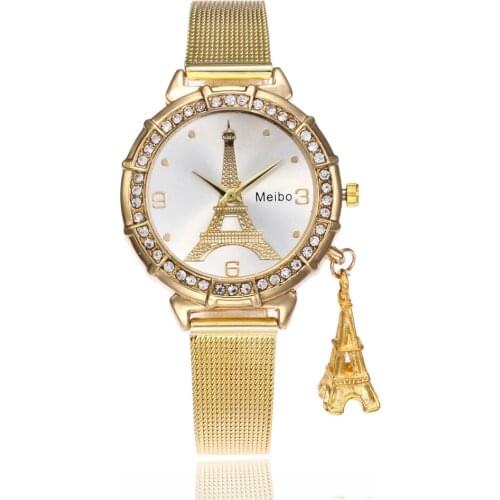 Woman Lady Design Watches Eiffel Tower Stainless Steel Quartz Wrist Watch Luxury Brand Quartz Watch relogio feminino masculino