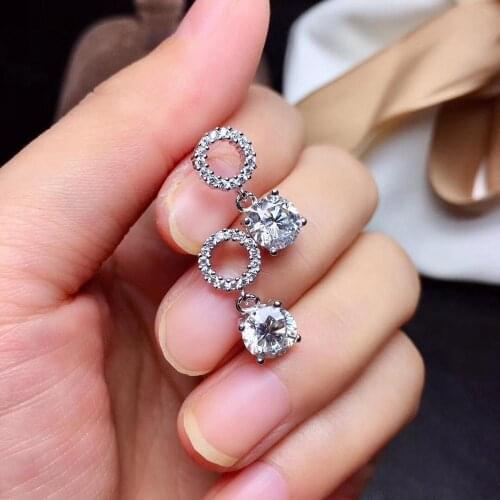 Moisanite earrings attractive character women silver earrings 925 sterling silver shiny better than diamond gift