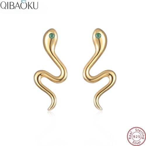 925 Sterling Silver Turquoise Earrings Elegant Snake Soul Designer Stud Earrings for Women Gold Catkins Ear Jewelry