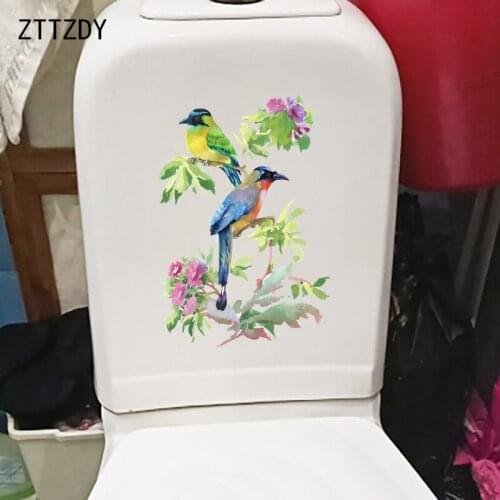 ZTTZDY 18×26.3CM Colorful Ink Painting Home Room Decoration Wall WC Toilet Stickers T2-1241
