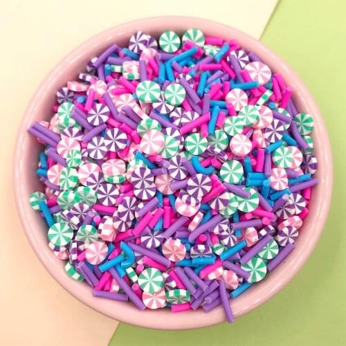 100g Mixed Colorful Candy Slices Polymer Clay Fake Sprinkles for Crafts DIY Slime Filling Accessories Shaker Cards Decoration