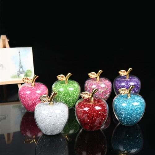 2'' Rainstone Crystal Apple Paperweight Glass Pretty Gifts Crafts Art&Collection Christmas Home Wedding Gifts Decoration