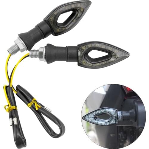 2 Pieces Arrow Shape Amber Led Turn Signals Lights for Motorcycles Tail Indicator Command Lamp Moto Accessories