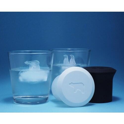 2pc Silicone Ice Cube Mold Penguin Polar Bear Popsicle Molds Silicone Ice Cube Tray Ice Cube Maker Ice Trays Kichen Accessories