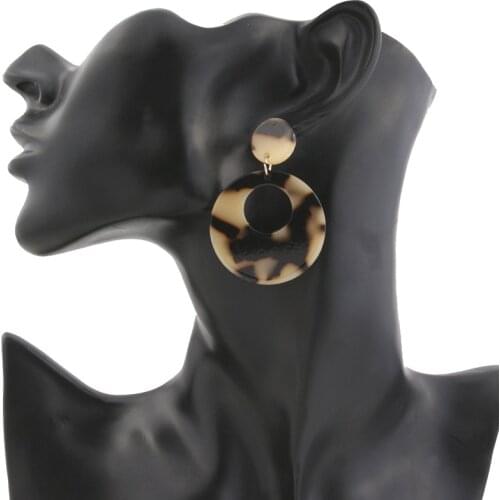 20Pairs/lot Bohemian Acrylic Round Drop Earrings For Women Fashion Jewelry Female Multicolor Resin Dangle Earring Statement