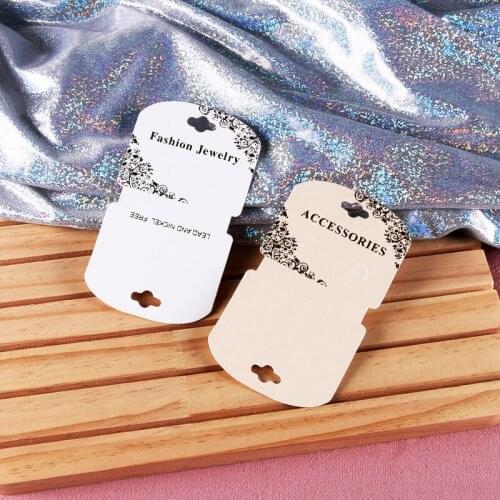 2021 New Folding Necklace Bracelet Paper Card 50pcs 7x12cm Headrope Packaging Cards Boutique Rubber Band Stand Package Supplier