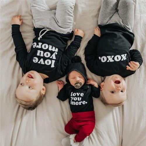 2021 Boys Baby Clothes Sweatshirt Tops Letter Print Baby Infant Children Clothes 3 Color Cotton Long Sleeve Spring Clothes