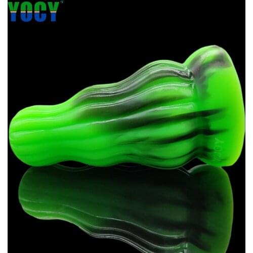 YOCY Suction Dildos For Anal Toys Curved Anal Expander Thick 7.5cm Silicone Butt Plug Anal Training Sex Toys Massager For Women