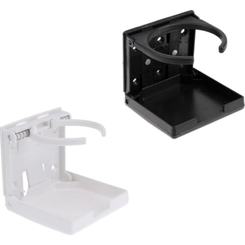 Black+White Boat Plastic Cup Drink Can Holder Boat Marine RV Foldable