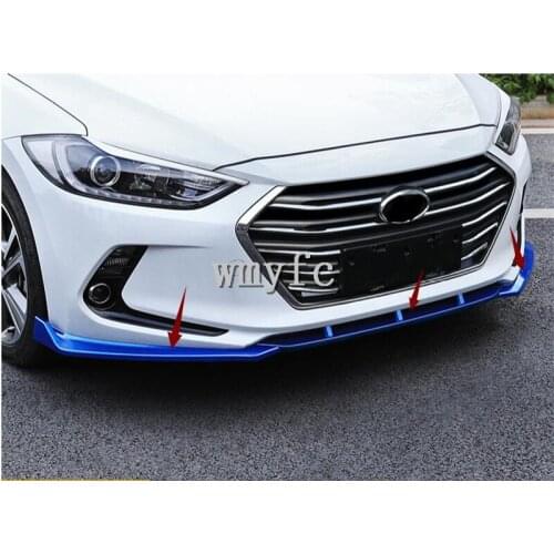 For Hyundai Elantra 2016 2017 2018 ABS Chrome Front Bumper Lip Anti-scratch Anti-scratch Anti-scratch Front Bumper Accessories