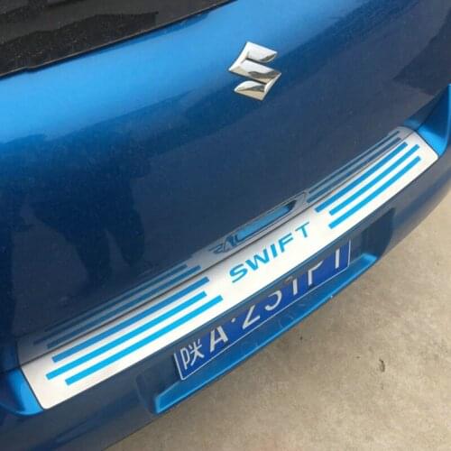 For Suzuki Swift 2006- 2016 Door Sill Stainless Steel Rear Bumper Protector Trunk Guard Tread Plate Trim
