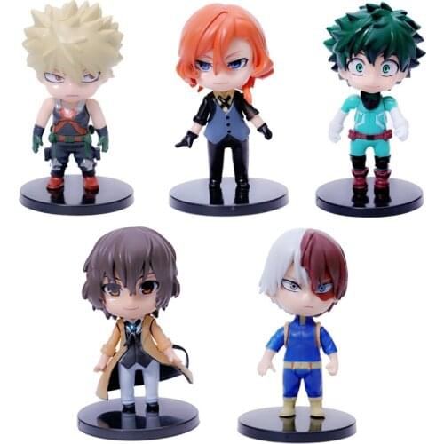10cm 5pcs/set Anime My Hero Academia Figure Bakugou Katsuki Action Figures Todoroki Shouto Figurine Midoriya Izuku PVC Model Toy