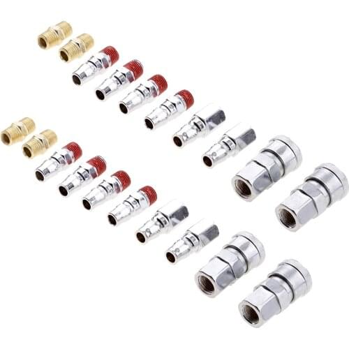 20 Pieces Air Compressor Line Hose Fittings Quick Release Connector 1/4"