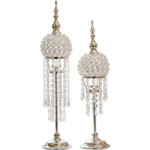 European Silver Plated Candle Holder Wedding Table-Top Decorations Home Sample Room Decoration American Candlestick Gift 4376