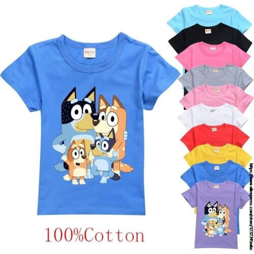 Summer 3D Children bingo bluey Cartoon Funny T shirt Kids bluey kids Clothes Baby Boys Girls costume Tops camiseta