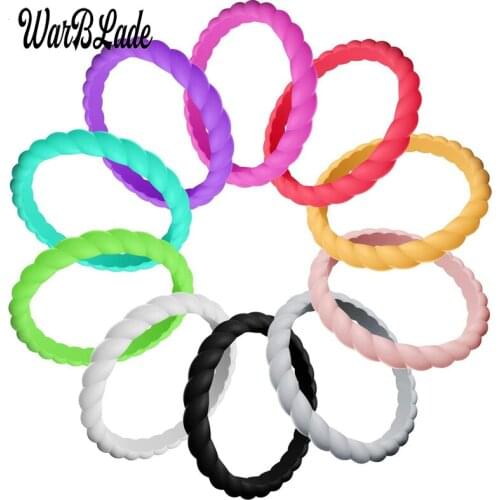 10pcs/set High Quality 3-8.7mm Hypoallergenic Crossfit Flexible Silicone Ring Men Women Wedding Rings Sports Rubber Finger Ring