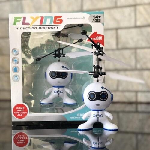 RC Intelligent Hand Sensing Fly Robot Kids Toys Electronic Aircraft Suspension Toys For Child Smart Action RC Robot With USB