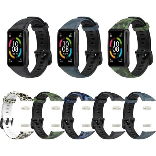 Camouflage Silicone Smartband Sport Wrist Watchband For Huawei Honor Band 6 Pro Strap Smart Wristband Band6 Bracelet Accessories