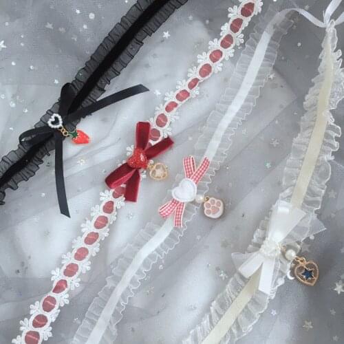 Hand Made Lolita Neck Ring Cute GIRLS Necklace Lace Bow Lolita Small Things