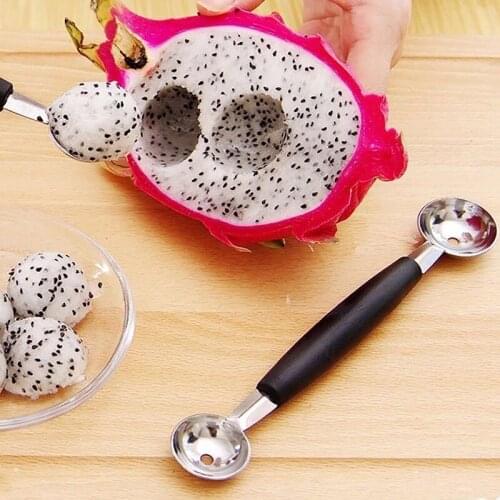 Creative Practical Stainless Steel Double-end Melon Baller Scoop Ice Cream Fruit Spoon Kitchen Tools Hot