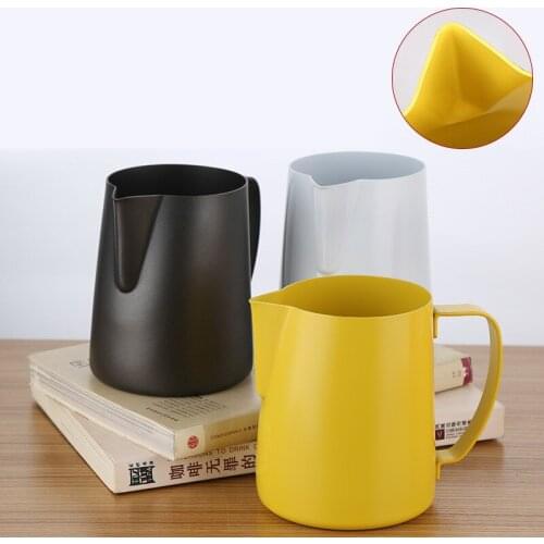 600ml Thicken Stainless Steel Coffee Milk Frothing Pitcher Multi‑purpose Pull Flower Cup For Home Milk Frothers & Latte Art
