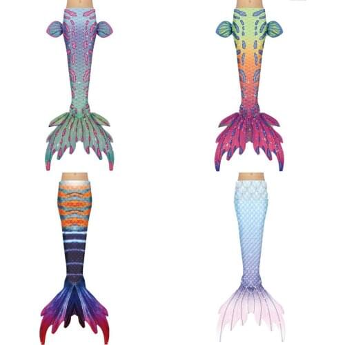 Girls Mermaid Tail Swimsuit Summer Kids Mermaid Swimming Performance Cosplay Costume Bathing Suit Can Add Monolithic Fins