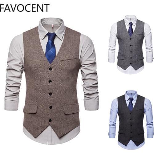Smart Casual Suit Vest Men Business Vest Waistcoat Men Fashion Formal Dress Vest Suit Single Breasted Classic V-neck Wedding Top