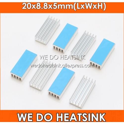 WE DO HEATSINK 20x8.8x5mm Aluminum Cooler Heatsink With Thermal Conductive Heat Transfer Stick Adhesive Pad
