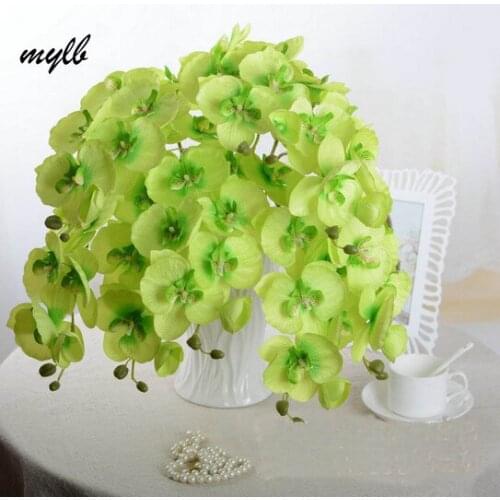 Mylb Artificial flowers DIY Artificial Butterfly Orchid Silk Flower Bouquet Phalaenopsis Wedding Home Decoration