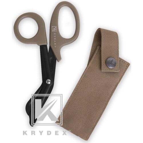 KRYDEX Tactical 2 in 1 Shears + Pouch Kit EMT Scissor Sheath MOLLE HOLDER Outdoor Hand Tools MOLLE Pouch Set
