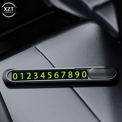 Phone Number Notification Car Temporary Parking Card Suckers Luminous Car Sticker Interior Accessories