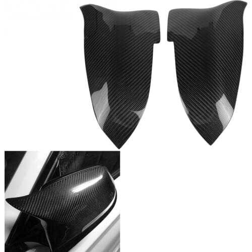 New 1 Pair M Style Replaced Carbon Fiber Auto Rearview Mirror Cover for BMW 5 6 7 Series F10 F07 F06 F01 2014-2016