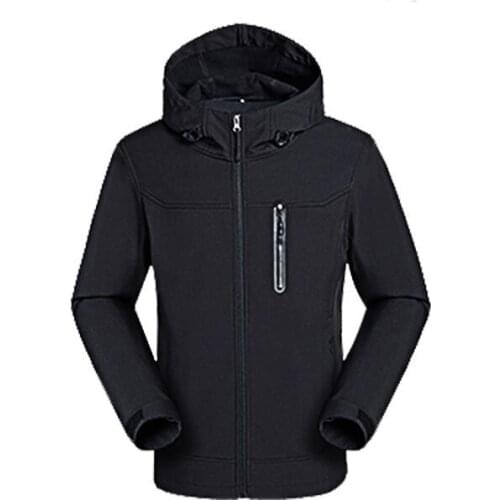Couples Outdoor Travel Warm Hooded Soft Shell Clothing Casual Waterproof and Cold-proof Mountaineering Jacket