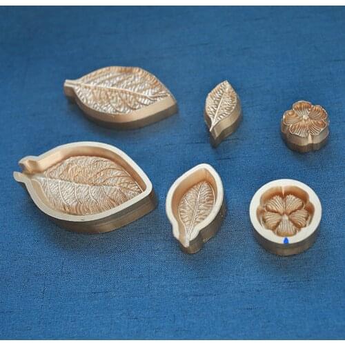 Pyrographic Device Copper Leaf Mould Rose Leaves Pressing Die Heating Mold Dyeing Cloth Flowers with Matching Materials for Flo