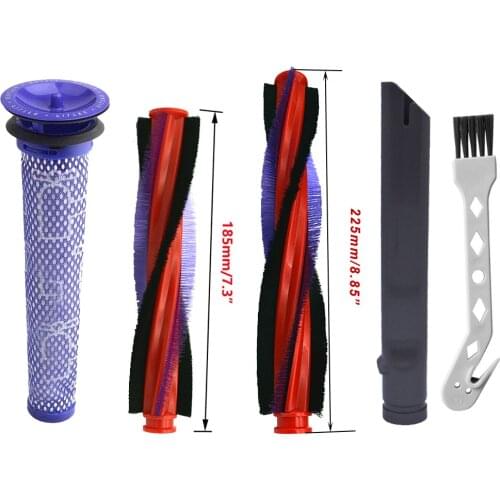 185mm/225mm Bristle BRUSH ROLLER PreFilter Crevice Tool FOR DYSON V6 ANIMAL FLUFFY DC59 DC62 SV03 CLEANER BRUSHBAR # 963830-01
