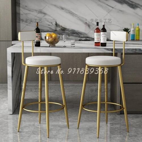 Nordic Luxury Modern Bar Chair High Stool Family Bar Chair Front Desk Reception Bar Stool Simple Fashion Creativity