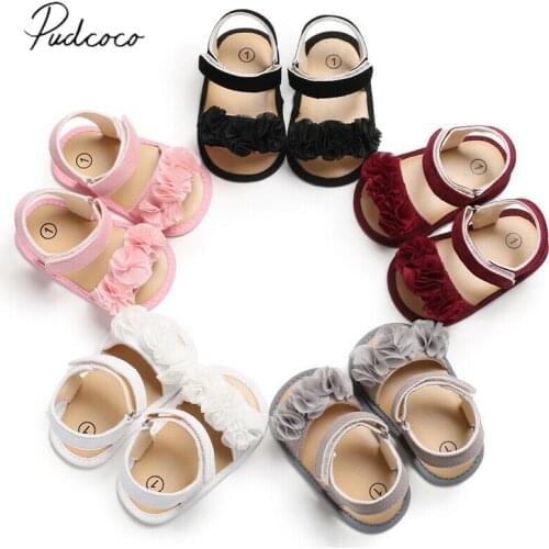 0-18M Children Summer Clogs Newborn Infant Baby Girl Princess Floral Sandals Sneakers Toddler Soft Crib Walkers Shoes