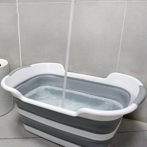 Silicone Foldable Baby Take a bath Bathtub Non-Slip Foot Bath Bucket Folding Portable Pet Dog Cat Bathtub Bathroom Laundry Baske