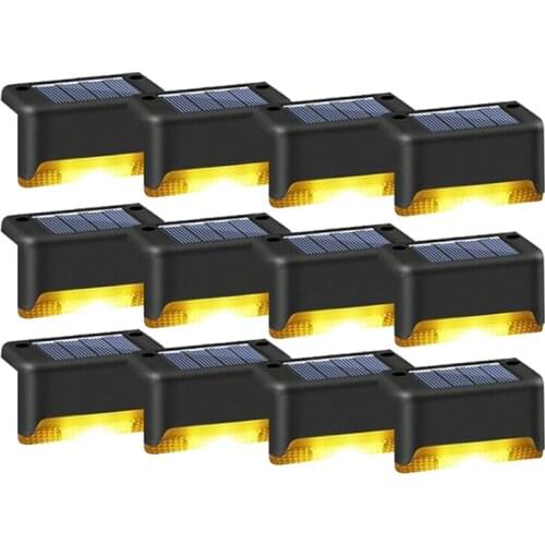 Solar Waterproof Deck Lights Step Lights Led Fence Lamp for Patio,Stairs,Garden Pathway,Step & Fences(Warm White)12Pcs