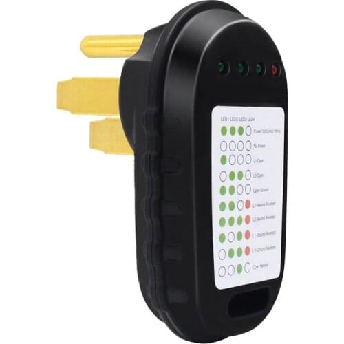 RV Circuit Tester, RV Power Pedestal Tester 14-50P Receptacle Analyzer for Travel Trailers