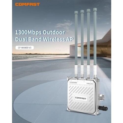 COMFAST Waterproof 1200Mbps 48V PoE Outdoor AP CPE 802.11ac 2.4G&5.8G Wireless Access Point WiFi Signal Booster Gagibit RJ45
