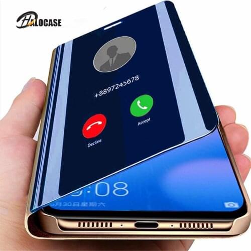 Smart Mirror Flip Phone Case For Xiaomi Redmi Note 9 10 8 7 6 Pro 9S 9A 9C 9 8T 8A 8 7A 7 6A 5A 4 S2 K40 poco X3 NFC M3 Cover